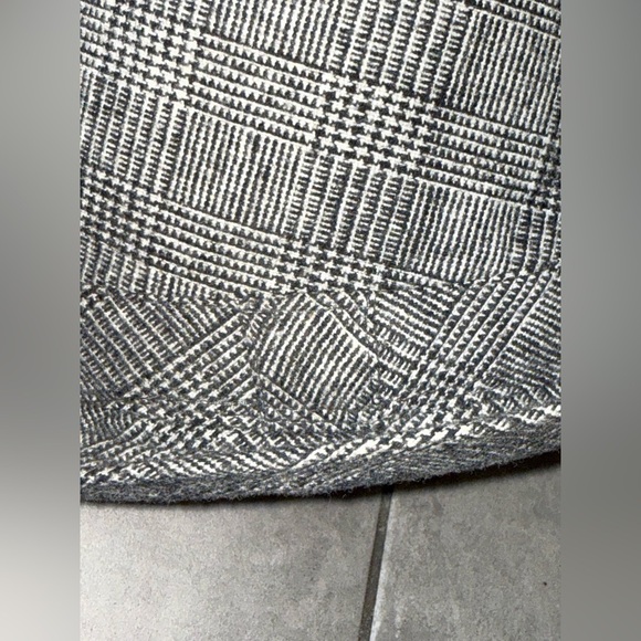 DAVID & YOUNG HOUNDSTOOTH BLACK AND WHITE WOOL BLEND FEDORA UNISEX - Picture 6 of 13